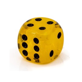 WeLoveBeads W6 Dandelion Dandelion Dice Yellow / Black - Made in Germany - Pack of 5