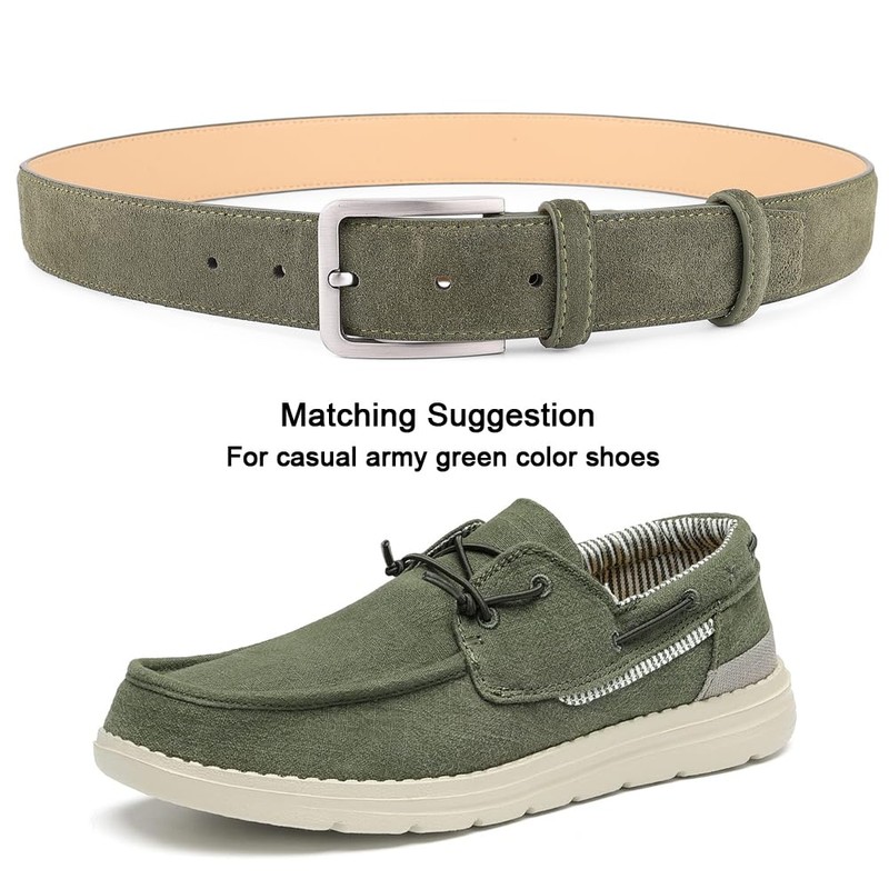 Men's Belt Casual Genuine Leather Suede Belts for Men 1