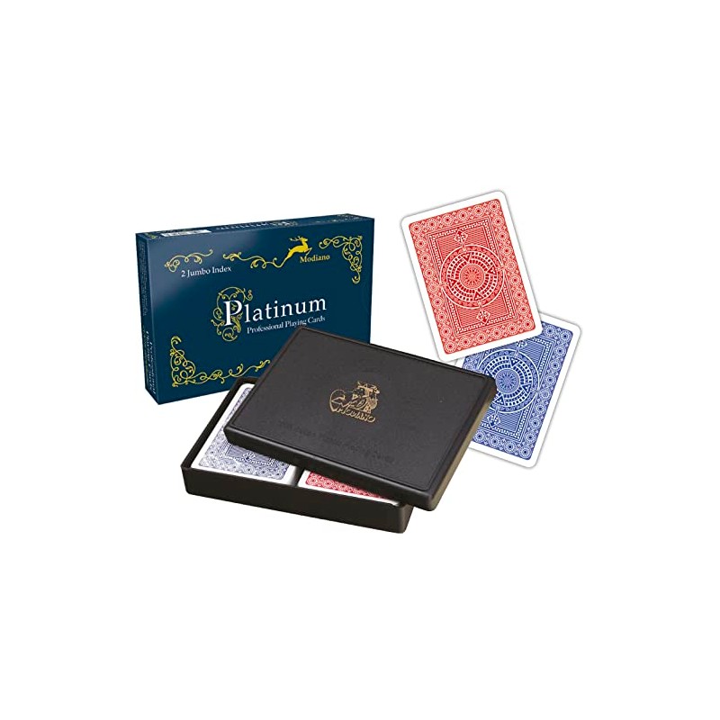 Modiano 2 Jumbo Index Ramino Platinum Playing Cards