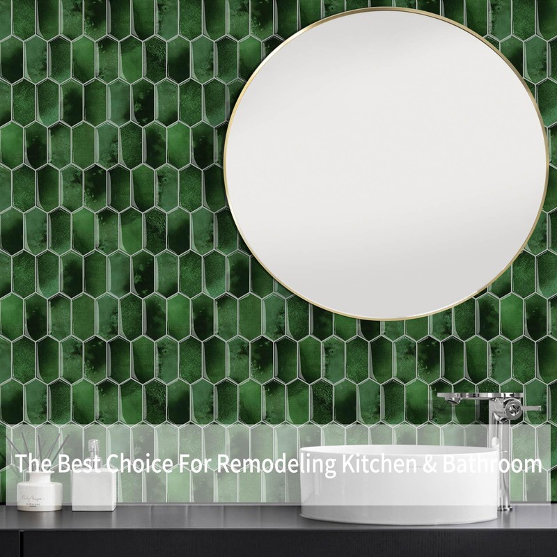 MOONFUN Long Hexagon Peel and Stick Tiles Backsplash,10 Sheets 3D