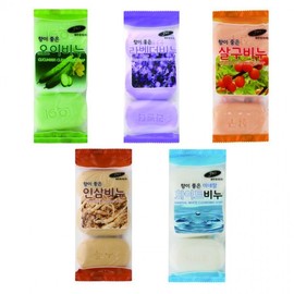 5 types of gently fragrant beauty soaps: cucumber/apricot/ginseng/white/lavender Ginseng 3P 3ea