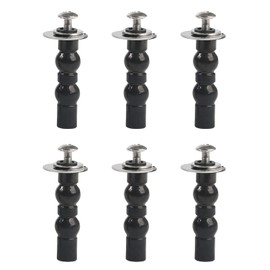 Hibbent 6 Pack Universal Toilet Seat Hinges Screw, Toilet Seat Hinges Blind Hole Fixings Expanding Rubber Top Fix Nuts Screws for Top Mounting Toilet Seat Hinges-3 Pairs (with Two Expandable Ball)
