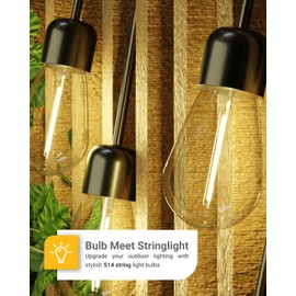 Sunco Lighting 20 Pack LED S14 Non-Dimmable Shatterproof & Waterproof Outdoor Vintage Backyard Patio Bright String Light Accessories Bulb, 100 Lumens, 2200K Amber Glow & Wattage 1W, AC120V - ETL & FCC
