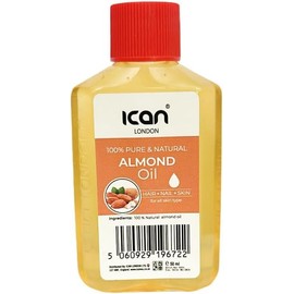 ICan London Hair and Skin Care Oil, Pure and Natural, 150 ml (50ml, Almond oil)