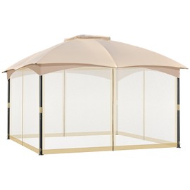 COWVIE Gazebo Replacement Netting Screen, 12' x 16' Universal Gazebo 4-Panel Mosquito Sidewalls with Double Zippers for Outdoor Patio (Only Netting)