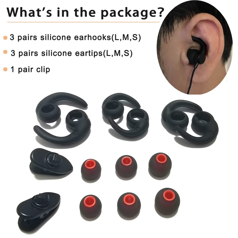 Luckvan Replacement Earbuds Tips Sport Silicone Earhooks Earbuds Cover Eartips