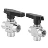 3 Way Ball Valve Stainless Steel Female BSPP Flow Control
