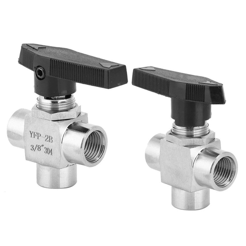 3 Way Ball Valve Stainless Steel Female BSPP Flow Control