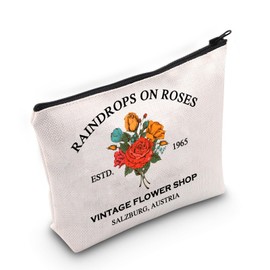WCGXKO Musical Movie Gift Raindrops On Roses Estd. 1965 Makeup Bag Musical Theatre Lover Gift (Raindrop Bag)