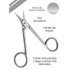 Tijera para Cutícula Italiana Plateada | Tijera con Punta Curveada