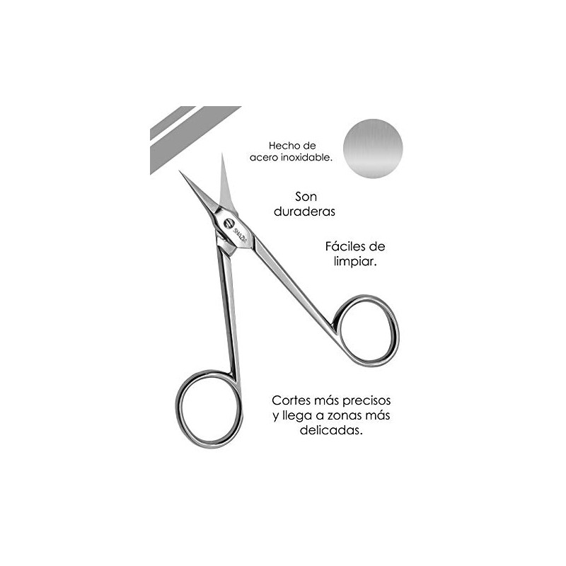 Tijera para Cutícula Italiana Plateada | Tijera con Punta Curveada