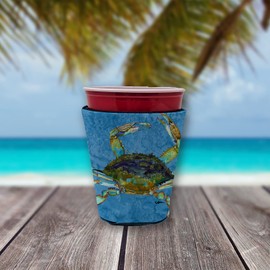 Caroline's Treasures 8656RSC Crab Red Cup Hugger Cup Cooler Sleeve Hugger Machine Washable Drink Sleeve Hugger Collapsible Insulator Beverage Insulated Holder