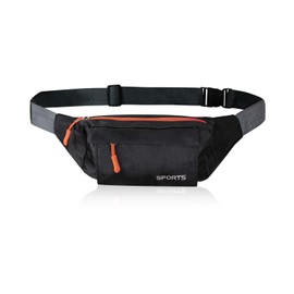 MultiValue Bum Bag Women Men Nylon Bum Bag Waterproof with Zip Lightweight Fanny Pack for Running Hiking and Travel, black, Fashionable