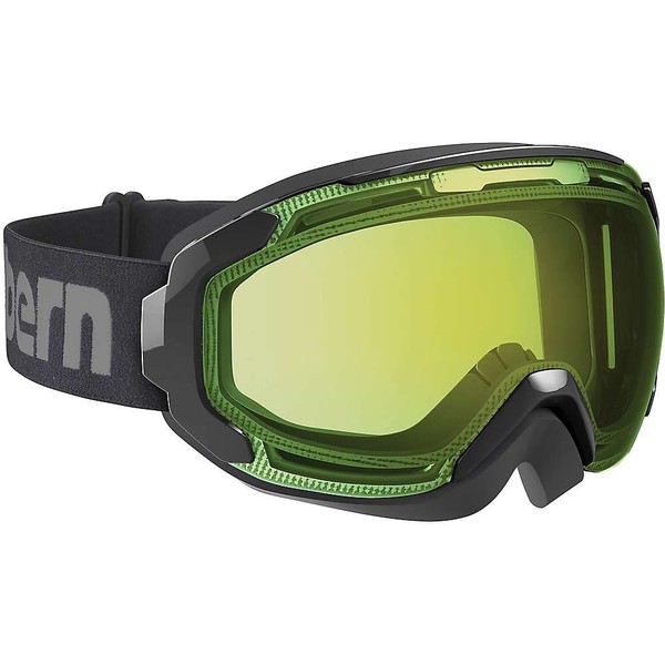 BERN Jackson Ski Snowboard Goggles Black Dark Grey Yellow Blue Light Mirror Lens