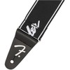Fender WeighLess Running Logo Guitar Strap, 2in, Black/White
