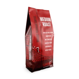 Laird Superfood Peruvian Medium Roast Caffeinated Ground, Ethically Sourced Premium Ground Coffee, Gluten-Free, Dairy-Free, Non-GMO, Paleo, Keto Friendly, 12 oz. Bag