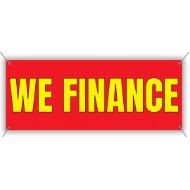 We Finance Banner Large Red Canvas Sign for Business Advertising 48x20 Inches