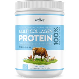 Multi Collagen Protein Powder 400g - Types I, II, III, V & X - Hydrolyzed Grass Fed Bovine, Wild Caught Fish, & Free-Range Chicken & Eggshell Collagen (1 Month Supply)
