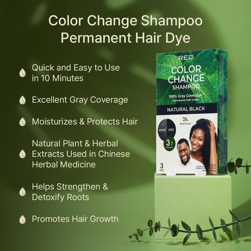 Red by Kiss Quick Cover Natural Herbal Color Change Shampoo