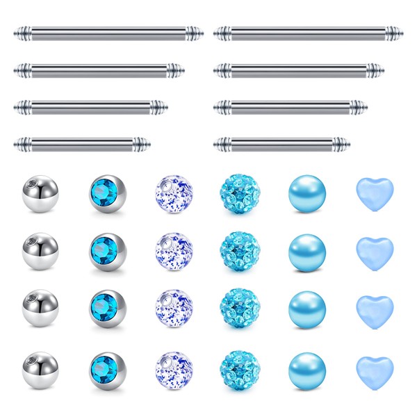 Briana Williams 14G Replacement Balls Straight Barbells for Tongue Bars