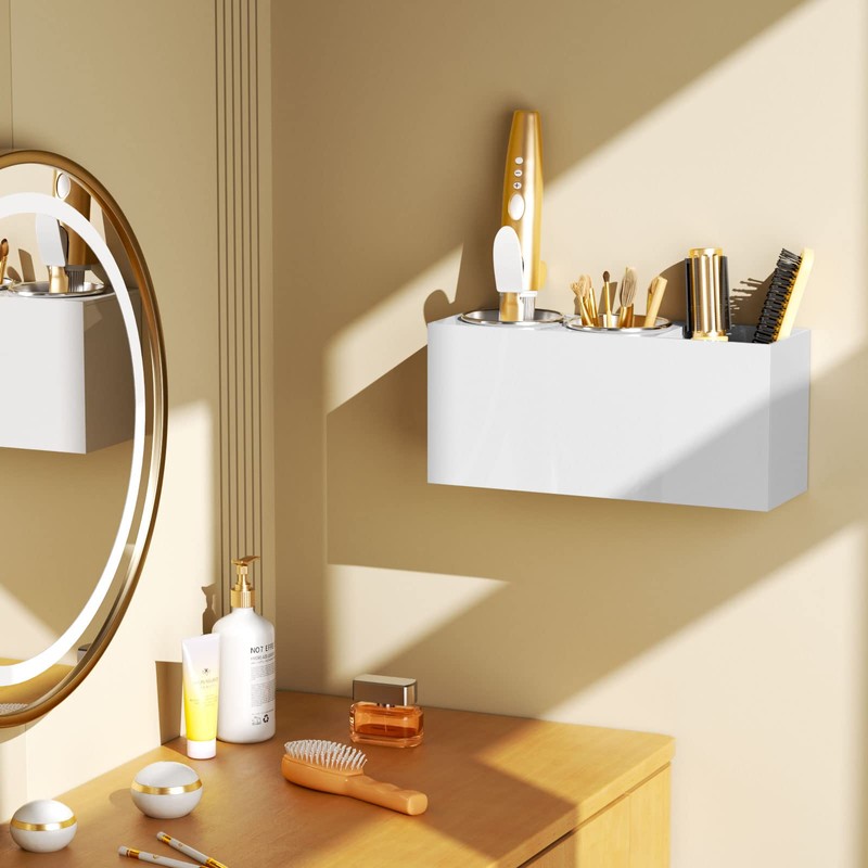 NIUBEE Wall Mount Hair Styling Tool Organizer - Bathroom Cabinet