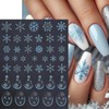 6 Sheets Christmas Nail Art Stickers 3D Self-Adhesive White Snowflake