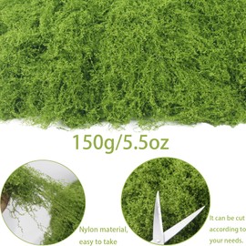 FAICOIA Fake Moss for Crafts 5.5OZ Faux Moss for Plants Indoor Artificial Green Moss for Decorating Faux Grass for Planters Crafts DIY Table Centerpieces Fairy Garden Floral Wedding Decor 150g