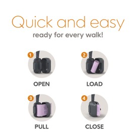 Pet Genie | On the Go Dog Poop bag Dispenser | Includes 1 roll (15 count) of dog poop bags | lavender scented