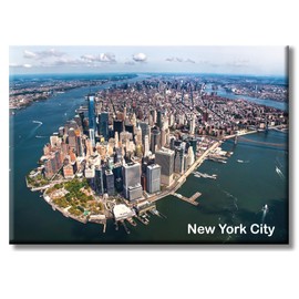 Aerial View Manhattan NYC Magnet – 3.5x2.5 Inch High-Resolution Metal Souvenir Featuring Iconic Downtown New York Skyline – ArtMalore Collection