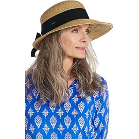 Coolibar UPF 50+ Women's Asymmetrical Clara Sun Hat - Sun Protective Natural