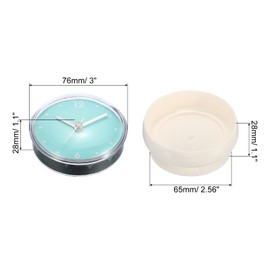 PATIKIL Waterproof Bathroom Clock, Battery Operated Silent Mini Wall Clocks with White Suction Cup for Shower Kitchen Home Decoration, Green
