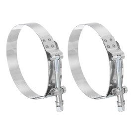 sourcing map T-Bolt Hose Clamp 2Pcs Working Range 102-110mm 201 Stainless Steel Bolt Intake Intercooler Clamps fo Intercooler Clamp Tube