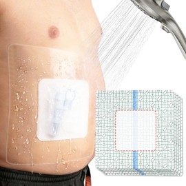 15Pcs 10.2"x10.2" Shower Shields Wound Cover, Large Waterproof Protector Bandage with Non-Stick Central Pad, Adhesive Dressing Film for Dialysis Catheter Post Surgical PICC Line