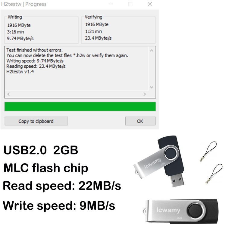 lcwamy USB 2GB USB Flash Drive 20 Pack Bulk Swivel
