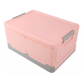 Trixter Caja De Almacenamiento Grande De 30l Con Tapa Plegable De Plástico Color Rosa