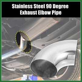 Motoforti OD 4.5 Inch 90 Degree SS304 Stainless Steel Bend Tube Exhaust Elbow Pipe for Car Exhaust System 0.08" Wall Thickness Piping Silver Tone Long-lasting