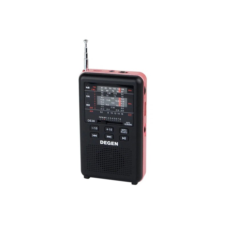 DEGEN DE36 Rechargeable AM FM Shortwave Radio & MP3 Player