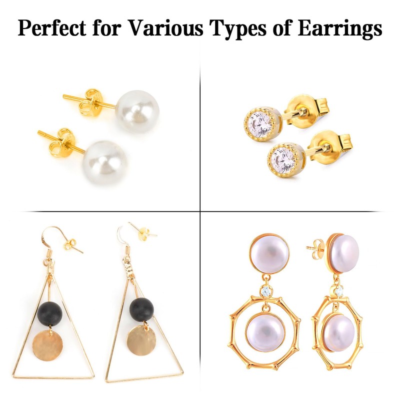 20Pcs/10 Pairs Earring Backs 14K Gold 925 Sterling Silver Earring