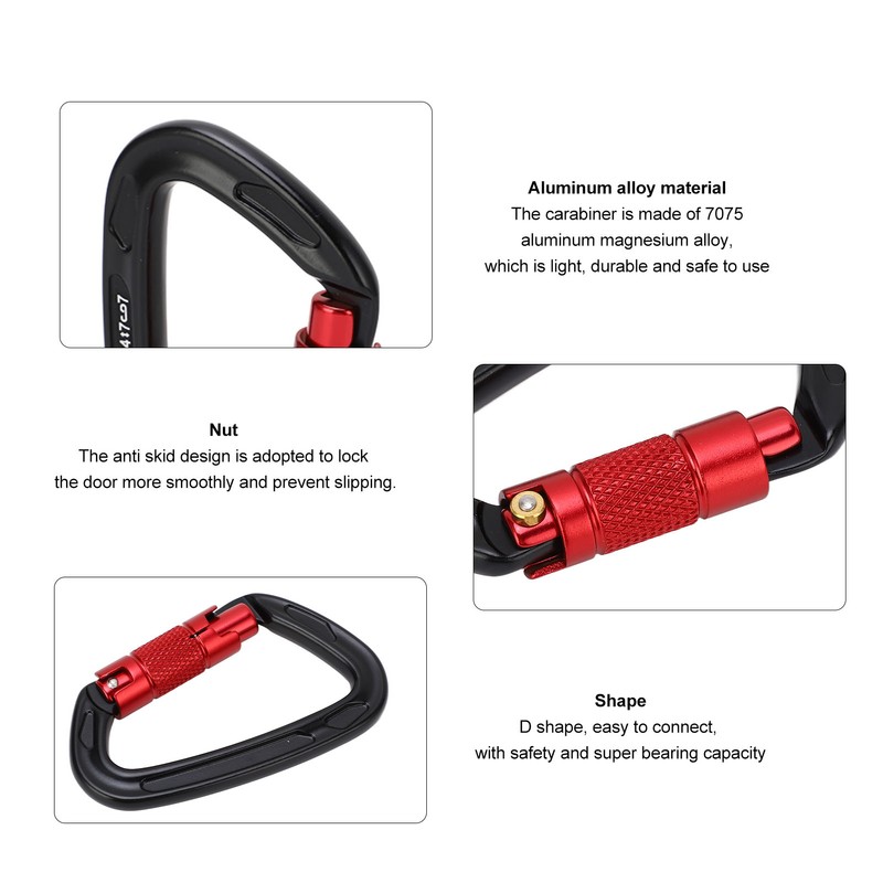 Auto Locking Rock Climbing Carabiner D Shaped Carabiner Yoga Hammock