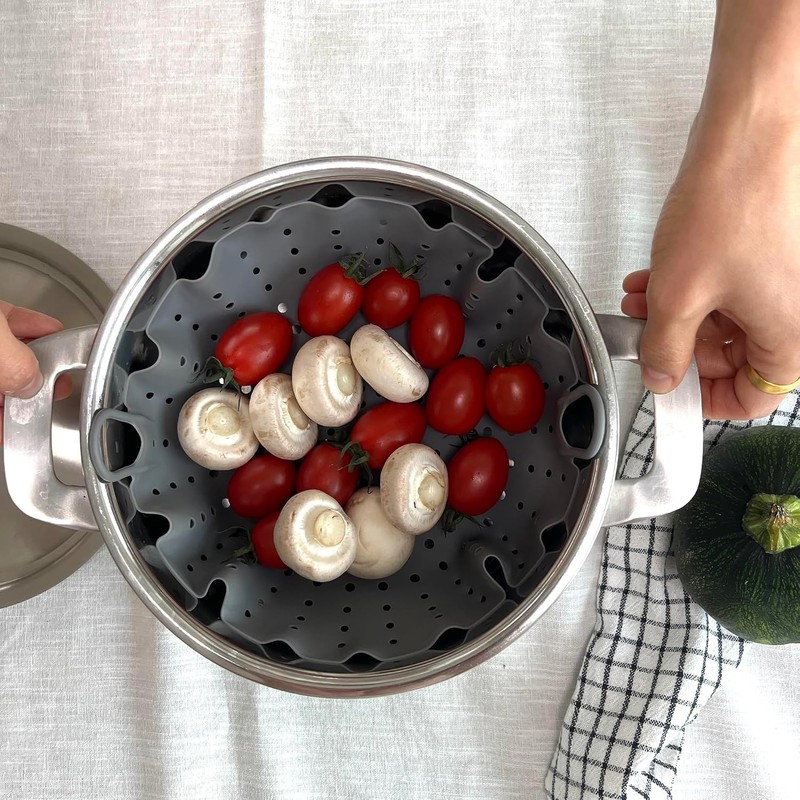  Silicone Steamer Basket 10' Size, Silicone Steamer Insert for