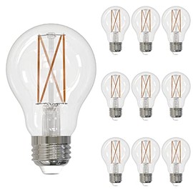 Bulbrite (Pack of 10 Item 776768, 8.5W LED A19 Light Bulb, 3000K Filament Fully Compatible Dimming JA8, Filaments Supports Title 24 Part 6 JA8, E26 - Medium Base