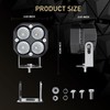 ASLONG 2PCS 3Inch Flood LED White/Amber Flasing Strobe Pods with