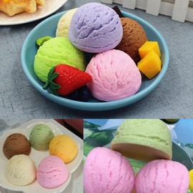 Nice purchase Artificial Ice Cream Scoops Realistic Simulation Imitation Fake Food Desserts Replica Fake Ice Cream Model for Home Shops Staging Decoration Display Props (C)