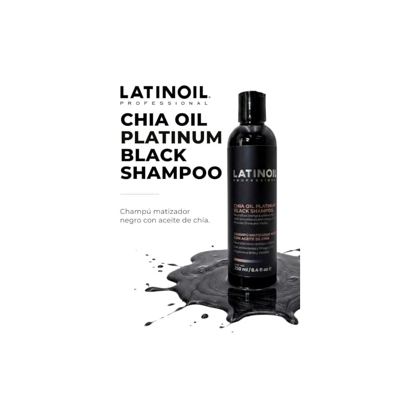 Chía Oil Platinum Black Shampoo Matizador Negro Sin Sulfatos 250ml