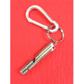 Cylinder Shaped Earthquake Disaster Whistle with Carabiner Key Chain