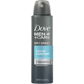 Dove Men + Care Dry Spray antitranspirante, Clean Comfort 3,8 oz (2 Pack)