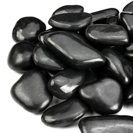BIOMAND 18lb Black River Rocks for Plants, 1-3 Inch Pebbles for Indoor Plants, Polished Garden Rocks Outdoor Landscaping, Decorative Stones for Vases, Succulents, Aquarium, Walkways
