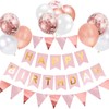 Rose Gold Birthday Decoration, 17 pcs Birthday Party Supplies Including