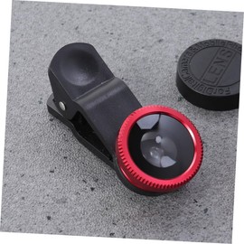 Cell Phone Camera Lens Fish Eye Lens Phone Lens Kit Portable Camera Lens Smartphone Camera Lens Attachments Fish Lens Clip on Lens for Intelligent Small Cell Phone Red