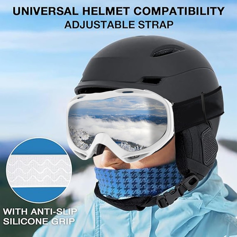 LOVJOYSE Ski Goggles, OTG Ski Goggles, Over Glasses Ski/Snowboard Goggles